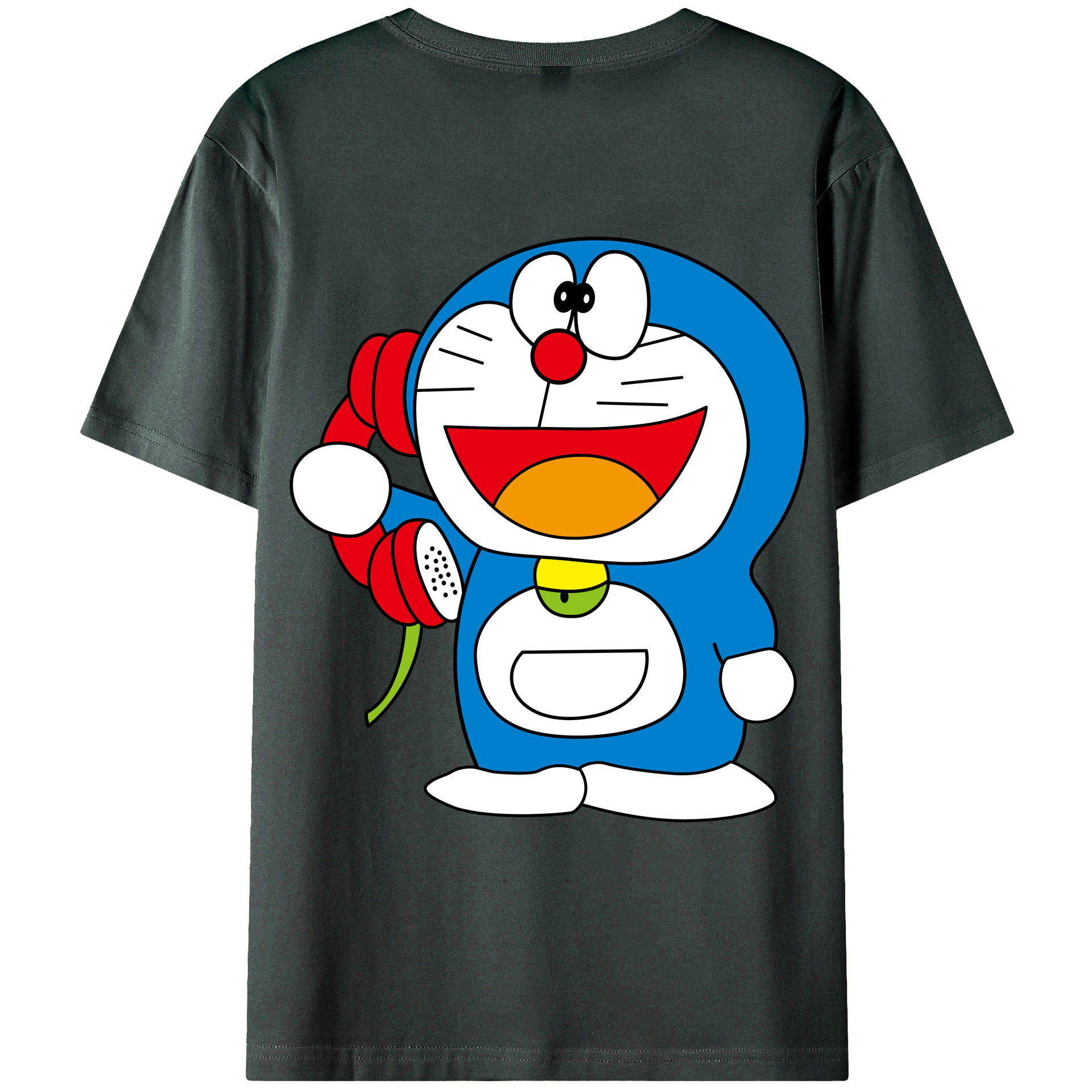 （画像用） ドラえもん Doraemon 綿100％ メンズ半袖Tシャツ（バックプリント） 通気性